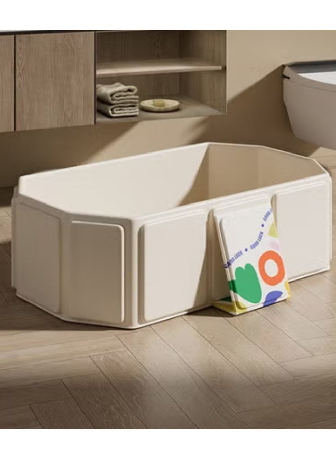 ميكسد حوض استحمام للأطفال، حوض استحمام قابل للطي، حوض استحمام محمول بقاعدة مانعة للانزلاق + 5 كرات بحرية + 4 ألعاب بط صغيرة، سعة كبيرة، مناسب للأطفال من عمر 0 إلى 8 سنوات - Image 2